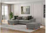 Ecksofa SIT & MORE "Dundee L-Form", grau, B:264cm H:86cm T:175cm, Sofas, Ecksofa, mit Federkern und Massivholzfüßen, wahlweise mit Kopfteilverstellung