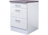 Unterschrank FLEX-WELL "Lucca", weiß (weiß matt, caledonia), B:60cm H:85cm T:60cm, Holzwerkstoff, Schränke, Unterschrank, (B x H x T) 60 x 85/86 x 60 cm, mit praktischen Auszügen