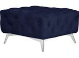 Polsterhocker HOME AFFAIRE "Glynis", blau (deep ocean), B:80cm H:45cm T:80cm, Struktur (100% Polyester);Samtoptik (100% Polyester), Hocker, Polsterhocker, aufwändige Knopfheftung, moderne Chesterfield Optik, Fußfarbe wählbar