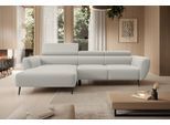 Ecksofa WERK2 "Alisson, mit elektrischer Sitztiefenverstellung, L-Form, Breite 277 cm", silber, B:277cm H:76cm T:174cm, 92% Polyester, 8% Nylon, Sofas, Ecksofa, Alisson – flexibler Komfort mit modernem Design und smarten Details.