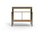 Sideboard ANDAS "Finton", beige (nat, schwar), B:76cm H:70cm T:32cm, FSC-zertifiziertes Massivholz, Sideboards, Sideboard, Kommode mit 3 offenen Fächern, Korpuss aus massiver Eiche