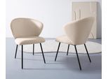 Esszimmerstuhl "Galilea", beige, B:63cm H:84cm T:64cm, Polyester, LEGER HOME BY LENA GERCKE, Stühle, Esszimmerstuhl, mit elegantem Strukturstoffbezug und stabilem Metallfuß