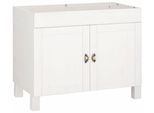 Spülenschrank HOME AFFAIRE "Oslo", beige (cremefarben), B:100cm H:83cm T:57cm, Massivholz, Schränke, Spülenschrank, 100 cm breit, inklusive Einbauspüle aus Edelstahl, aus Kiefer