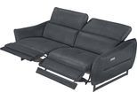 2,5-Sitzer EGOITALIANO "Dafne, elegantes Designsofa mit hohem Sitzkomfort", grau (charcoal), B:208cm H:97cm T:108cm, Sofas, 2 5-Sitzer, mit und ohne elektrischer Relaxfunktion, Kopfteile manuell verstellbar
