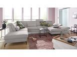 Wohnlandschaft SIT & MORE "Brisbane U-Form", silber, B:367cm T:243cm, Soft clean (98% Polyester, 2% Polyamid), Sofas, Wohnlandschaft, Fußhöhe 12 cm, inklusive Sitztiefen-, Armteil- und Kopfteilverstellung