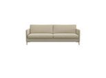 3-Sitzer FLEXLUX "Fiore, super Sitzkomfort durch Kaltschaum im Sitz", beige (sandy beige), B:214cm H:85cm T:92cm, 100% Polyester, Sofas, 3-Sitzer, schmale Armlehnen, Füße Alu+ Eiche