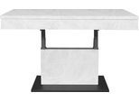 Couchtisch MÄUSBACHER "Lift Couchtisch", schwarz (vulkanschwarz supermatt, keramik optik weiß, keramik optik weiß), B/H/T: 110cm x 77cm x 60cm, Tische, Couchtisch, höhenverstellbar 58-77cm,Tischplatte aufziehbar, Staufach, 110cm breit