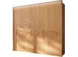 Kleiderschrank HOME AFFAIRE "Léopoldine, aus Kernbuche, inkl. Passepartout", beige (kernbuche), B:257cm H:226cm T:62cm, Massivholz, Schränke, Kleiderschrank, Massivholz-Kleiderschrank, im 50 cm Raster planbar