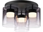 JUST LIGHT LED Deckenleuchte "ELIO", schwarz, 3, Ø 39cm H: 23cm, 1 Stk., Leuchten, 3-Stufen Dimmer, Switchmo, LED Deckenleuchte