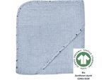 Kapuzenhandtuch WÖRNER "at home stahlblau Kapuzenbadetuch 80/80", blau (stahlblau), B:80cm L:80cm, Frottee, Frottier, Handtücher, Kapuzenhandtuch, Biobaumwolle, Strick-Optik