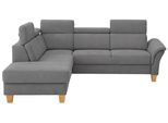 Ecksofa HOME AFFAIRE "Conville L-Form", grau, B:247cm H:84cm T:217cm, 100% Polyester, Sofas, Ecksofa, Federkern, wahlweise mit Bettfunktion und Bettkasten bzw. Stauraum