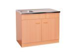 Spülenschrank KOCHSTATION "KS-Elster", braun (buchefarben), B:80cm H:85cm T:50cm, Holzwerkstoff, Schränke, Spülenschrank, Breite 80 cm