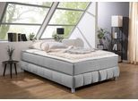 Boxspringbett HOME AFFAIRE "Salo", grau (hellgrau), B:146cm L:226cm, Komplettbetten, Boxspringbett, Ohne Kopfteil, inkl. Topper, auch in Überlänge 220 cm