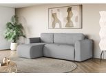 Ecksofa OTTO HOME "Zacharia wahlweise Schlafsofa mit Bettkasten, B/T/H 250/166/86 cm", grau (hellgrau), B:250cm H:86cm T:166cm, 100% Polyester, Sofas, Ecksofa, L-Form mit Wellenunterfederung, Recamiere beidseitig montierbar