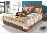 Polsterbett, braun, B:112cm L:212cm, Bezug Bett: Microfaser (100% Polyester);Bonnell-Federkernmatratze: Baumwoll-Mischgewebe (51% Polypropylen, 39% Polyester, 10% Baumwolle);Kaltschaummatratze: 100% Polyester, Bezug abnehm- und waschbar bis 60C Polyester), WESTFALIA SCHLAFKOMFORT, Betten, Polsterbett, mit Bettkasten