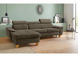 Ecksofa EXXPO - SOFA FASHION "Enya, aufwendige Detailverarbeitung, hoher Sitzkomfort, bequem, L-Form", grau (pine grau), B:280cm H:79cm T:167cm, Luxus-Microfaser Vintageoptik (100% Polyester);Webvelours (92% Polyester, 8% Nylon), Sofas, Ecksofa, inkl. Kopfteilverstellung, wahlweise mit Bettfunktion und Bettkasten