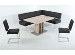 Essgruppe K+W KOMFORT & WOHNEN, schwarz (schwarz 81), B:199cm H:89cm T:158cm, Sitzmöbel-Sets, Essgruppe, langer Schenkel links oder rechts, 2 Freischwinger, 1 Funktionstisch