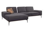 Ecksofa W.SCHILLIG "run, Designsofa mit tollem Sitzkomfort, bequem, L-Form", grau (anthrazit w82), B:279cm H:88cm T:178cm, Longlife Xtra-Leder Z73: Naturwalkleder der Luxusklasse aus den erlesensten Rohhäuten. Hautstärke 1, 1 – 1, 3 mm;ROHLEDER Jacquard-Flachgewebe Q2 W60 (63% Polyester, 37% Polyacryl);ROHLEDER Chenille-Flachgewebe Q2 W77 (68% Polyacryl, 32% Polyester);Stoff S37 (100% Polyester),