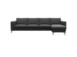 Ecksofa FLEXLUX "Fiore, super Sitzkomfort durch Kaltschaum im Sitz, L-Form", schwarz (deep schwarz), B:295cm H:85cm T:159cm, Sofas, Ecksofa, breite Armlehnen, Füße Alu+schwarz