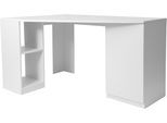 Eckschreibtisch OTTO HOME "AVRIL", weiß, weiß, weiß, B:90cm H:76,2cm T:90cm, Tische, Eckschreibtisch, Regalschreibtisch mit viel Stauraum, Push-to-Open, Breite: 140 cm