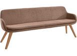 Essbank MUSTERRING "Tavia", braun (copper, wildeiche), B:200cm H:87cm T:66cm, 100% PES, Sitzbänke, Essbank, Stativgestell Wildeiche massiv geölt, Breite 180, 200 oder 220 cm