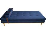 Daybed SALESFEVER "Bett: Entspannung pur", blau (blau, natur, natur), B:75cm H:42cm L:180cm, 100% Polyester, Daybetten, Daybed, Entspannung pur: Tagesliege mit Kopf- und Nackenstütze