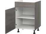 Kochfeldumbauschrank KOCHSTATION "KS-Trea KBL60", grau (eichefarben grau), B:60cm H:75cm T:56cm, Schränke, Kochfeldumbauschrank, mit einem Einlegeboden, Breite 60 cm, Höhe 75 cm