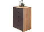 Schubkastenkommode WIEMANN "Cardiff Sideboard, Wäscheschrank, teilmassiv Erle, mit Schubladen", braun, B:60cm, Sideboards, Schubkastenkommode, Schubkästen inklusive Selbsteinzug und Dämpfung