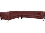 Chesterfield-Sofa HOME AFFAIRE "Amaury L-Form", rosa (rose), B:323cm H:75cm T:264cm, Struktur (100% Polyester);Samtoptik (100% Polyester), Sofas, Chesterfield-Sofa, großes Ecksofa, Chesterfield-Optik, Breite 323 cm, Fußfarbe wählbar