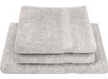 Handtuch Set DYCKHOFF "Deep Harmony Comfort", silber, 3 Stk., Frottier, Frottier, Obermaterial: 85% Baumwolle, 15% Hanf, Handtuch-Sets, Handtuch Set, 15% Hanf;2 Handtücher (50x100cm), 1 Duschtuch (70x140cm)