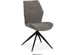 Esszimmerstuhl OMG DESIGN "Palmas", grau (ash, schwarz, ash), B:49cm H:91,5cm T:63,5cm, Polyester, Stühle, Esszimmerstuhl, Drehstuhl mit auto-return, Moderner Bezug