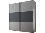 Schwebetürenschrank STAUD "Includo, Made in Germany", grau (dekor saphir, vulkan), B:200cm H:222cm T:68cm, Holzwerkstoff, Schränke, Schwebetürenschrank, Mit vier verschiedenen Ausstattungsvarianten
