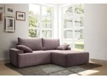 Ecksofa EXXPO - SOFA FASHION "Orinoko, aktuelles Design und hoher Sitzkomfort, L-Form", rosa (rose), B:240cm H:92cm T:177cm, Sofas, Ecksofa, inkl. Bettfunktion und Bettkasten, schöne Farben im angesagten Cord