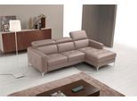 Ecksofa EGOITALIANO "Matt, erstklassiger Sitzkomfort, aufwendige Detailverarbeitung, L-Form", beige (safari), B:247cm H:100cm, Leder »BULL« (echtes Rindsleder). Geschliffenes, pigmentiertes und behandeltes Rindsleder mit einer Dicke von 1, 3-1, 5 mm. Dieses Leder zeigt eine ziemlich weiche Hand mit einem halb undurchsichtigen Aussehen. Es handelt sich um ein geschütztes Leder. Eine leichte Decksch