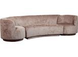 Loungesofa WOOOD "Combi-Popular: Bank + Sessel", grau (taupe), B:370cm H:72cm T:97cm, Sofas, Loungesofa, mit grobem Chenille gefüttert, Breite 370 cm
