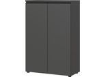 Aktenschrank GERMANIA "Lemont", grau (graphit), B:81cm H:120cm T:40cm, Holzwerkstoff, Schränke, Aktenschrank, 2-türiger Mehrzweckschrank wahlweise mit Schublade