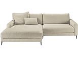 Ecksofa HOME AFFAIRE "Downtown, B/T/H: 272/190/84 cm L-Form", beige (sand), B:272cm H:84cm T:190cm, 96% Polyester, 4% Polyacry, Sofas, Ecksofa, weicher Sitzkomfort auch in Cord und Bouclé, incl. Zierkissen
