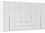 Drehtürenschrank OTTO HOME "Kleiderschrank Schrank Garderobe AGORDO mit Dekor- oder Hochglanzfront", weiß (alpinweiß), B:360cm H:210cm T:54cm, Holzwerkstoff, Schränke, Drehtürenschrank, mit Außenschubkästen, in 7 Breiten und 2 Höhen MADE IN GERMANY