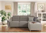 Ecksofa HOME AFFAIRE "Boston L-Form", braun (macciato), B:254cm T:170cm, Struktur (100% Polyester);Luxus-Microfaser Florence (100% Polyester);Chenille (100% Polyester);NaturLEDER (reines Rindsleder), Sofas, Ecksofa, Kopfteilverstellung an jeder Sitzfläche, wahlweise Relaxfunktion