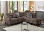 Ecksofa HOME AFFAIRE "Palmera L-Form, B: 236 cm", braun, B:236cm H:89cm T:212cm, 100% Polyester;Struktur (100% Polyester);Luxus-Microfaser in Lederoptik (100% Polyester), Sofas, Ecksofa, optional Bettfunktion & Bettkasten, Federkern