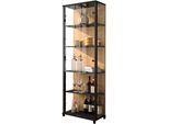 Vitrine FIF MÖBEL "OPTIMA", schwarz (schwarz, wildeiche), B:57,5cm H:172cm T:32cm, Holzwerkstoff, Sicherheitsglas ESG, Schränke, Vitrine, Standvitrine, Vitrinenschrank, Glasvitrine, Sammlervitrine