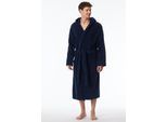 Herrenbademantel SCHIESSER "Essentials" Gr. XL, blau (815, navyblau), XL, Baumwolle, Hausmäntel, Herrenbademantel, in weicher, behaglicher Frottee-Qualität