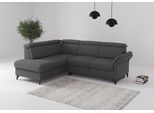 Ecksofa SIT & MORE "Glendale, L-Form", dunkelgrau, B:247cm H:84cm T:193cm, 95% Polyester, 5% Polyamid, Sofas, Ecksofa, inkl. Kopfteilverstellung, wahlweise mit Vorziehsitz und Bettkasten