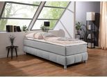 Boxspringbett HOME AFFAIRE "Salo", grau (hellgrau), B:96cm L:206cm, Komplettbetten, Boxspringbett, Ohne Kopfteil, inkl. Topper, auch in Überlänge 220 cm