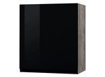 Hängeschrank KOCHSTATION "KS-Virginia", schwarz (schwarz hochglanz), B:50cm H:57cm T:34cm, Holzwerkstoff, MDF, Schränke, Hängeschrank, 50 cm breit, mit 1 Tür