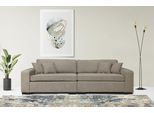 2-Sitzer HOME AFFAIRE "Skara", beige (dunkelbeige), B:220cm H:86cm T:100cm, 100% Polyester, Sofas, 2-Sitzer, Lounge-Sofa mit Federkernpolsterung, in vielen Bezugsvarianten
