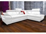 Ecksofa EXXPO - SOFA FASHION "Salerno, Funktionssofa, hoher Sitzkomfort, Breite 268cm, L-Form", weiß, B:268cm H:77cm T:204cm, NaturLeder;Primabelle-Microfaser (100% Polyester);Luxus-Kunstleder, Sofas, Ecksofa, inkl. Kopf- und Armteilverstellung, wahlweise mit Bettfunktion
