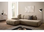 Ecksofa HOME AFFAIRE "TORGE, Schlafsofa Cord, Samtvelours u. Strukur fein, Couch in L-Form", braun (hellbraun), B:276cm H:82cm T:164cm, 100% Polyester, Sofas, Ecksofa, Schlaffunktion und Bettkasten, Liegefläche: 210x125 cm, neues Design