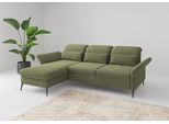 Ecksofa SIT & MORE "Emely, inkl. Sitztiefenverstellung", grün (hellgrün), B:264cm H:92cm T:198cm, 100% Polyester, Sofas, Ecksofa, wahlweise mit Bettfunktion,Bettkasten,Kopf- & Armteilverstellung