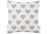 Kissenbezüge TOM TAILOR HOME "Hearts", grau (hellgrau, steingrau), B:45cm L:45cm, Baumwolle, Obermaterial: 100% Baumwolle, Kissenbezüge, Kissenbezüge, aus weicher Baumwolle